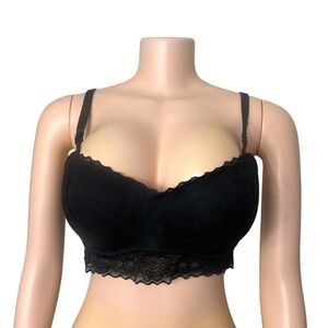 Pink By Victoria's Secret Lace Bralette Size‎ Large Black